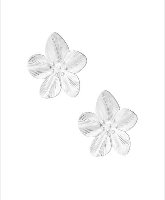 Oorbel flower zilver