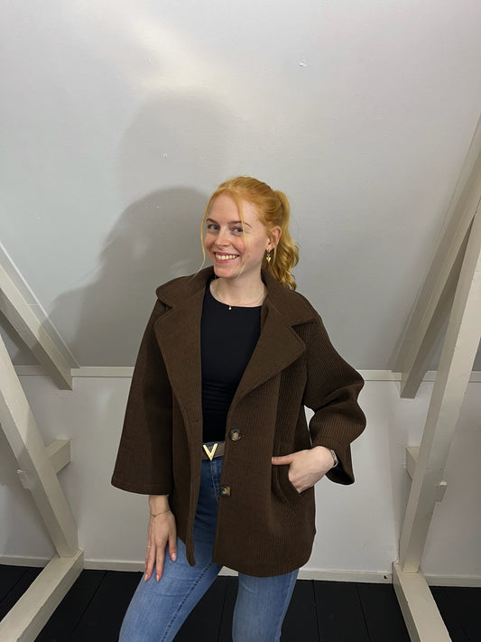 Olivia coat donker bruin