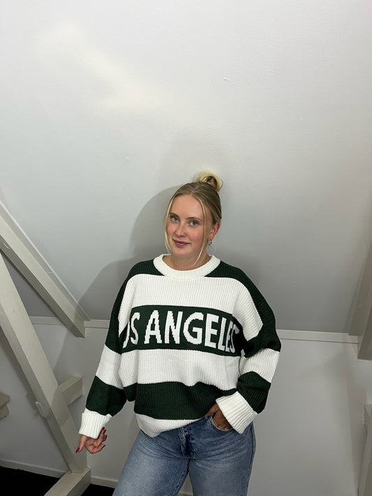 Los Angels trui groen/wit